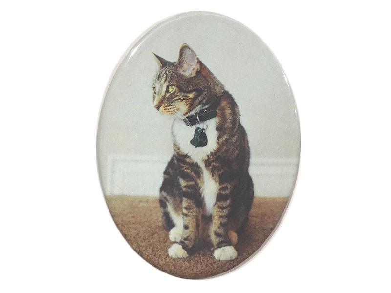 Stainless Steel Oval Photo Plaque Pet Memorial