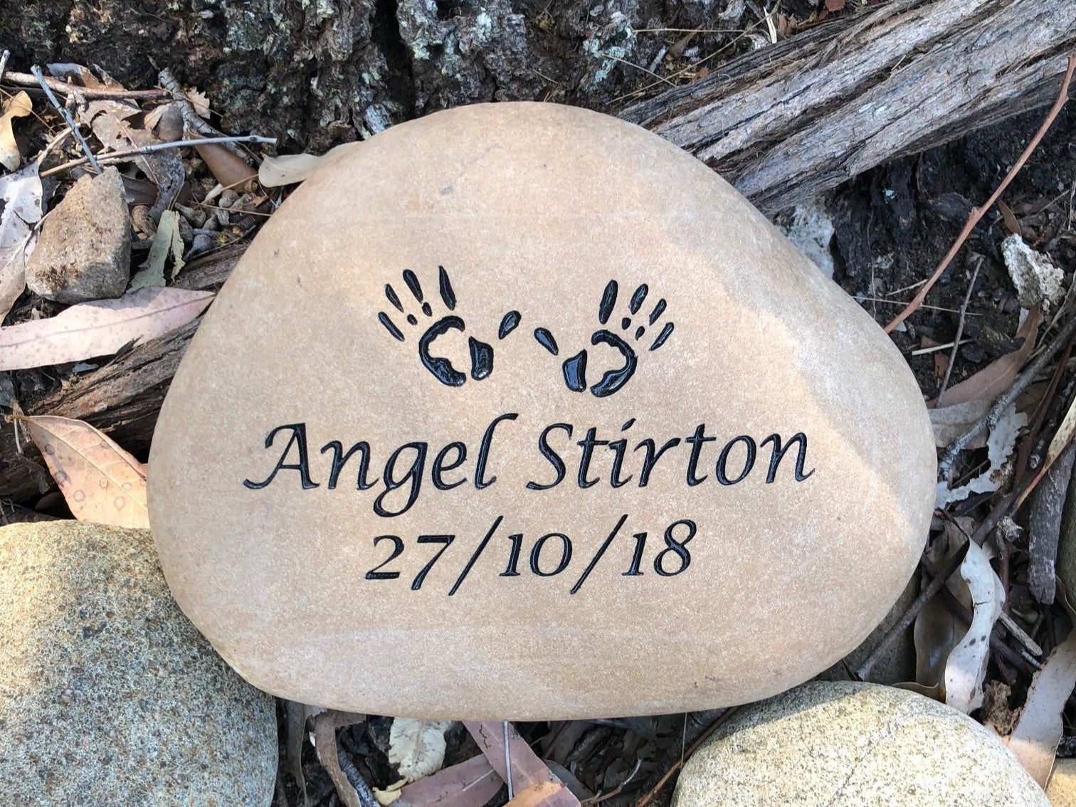 Tumbled Riverstone Memorial For People