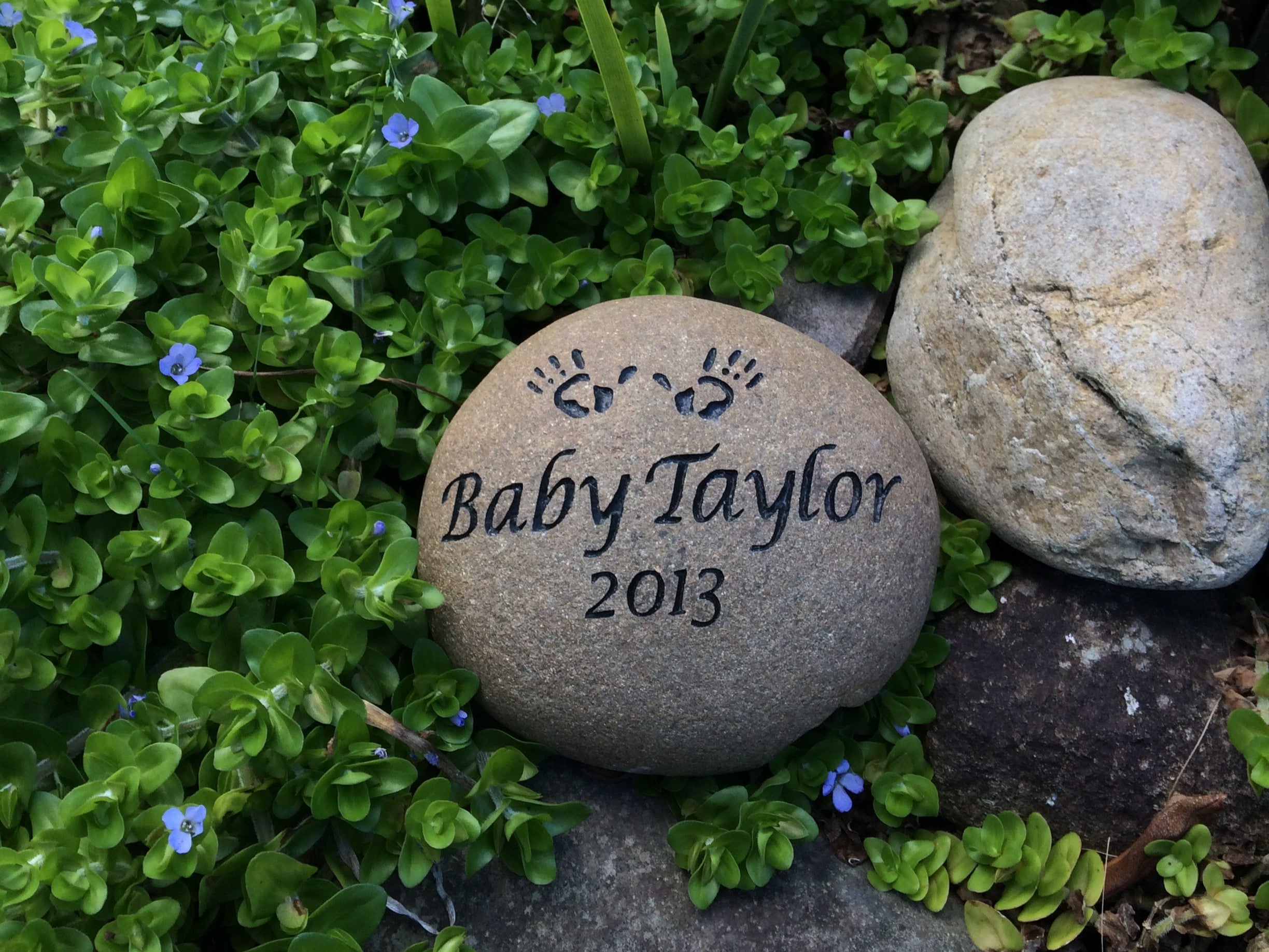 Tumbled Riverstone Memorial For People