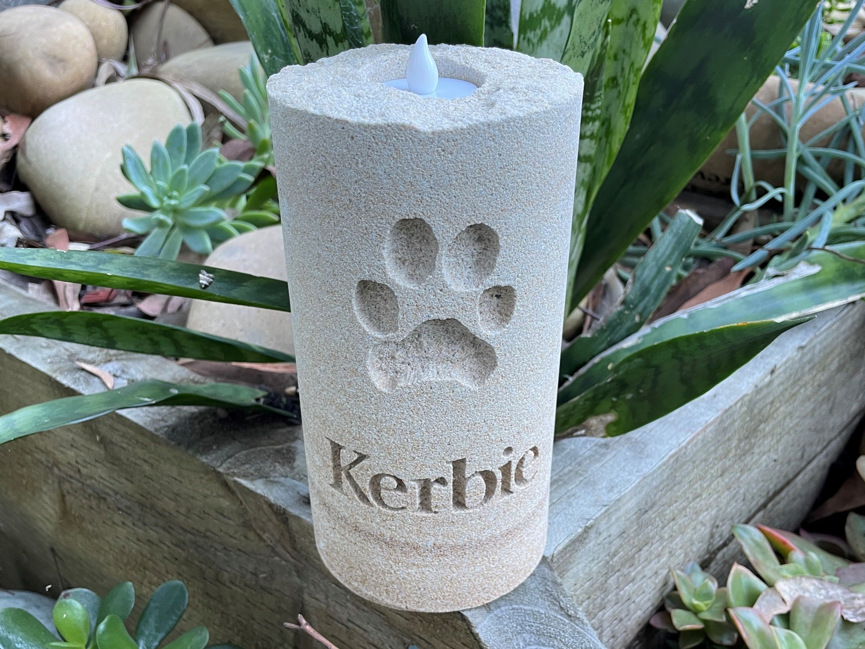Eternal Sandstone Candle Pet Memorial