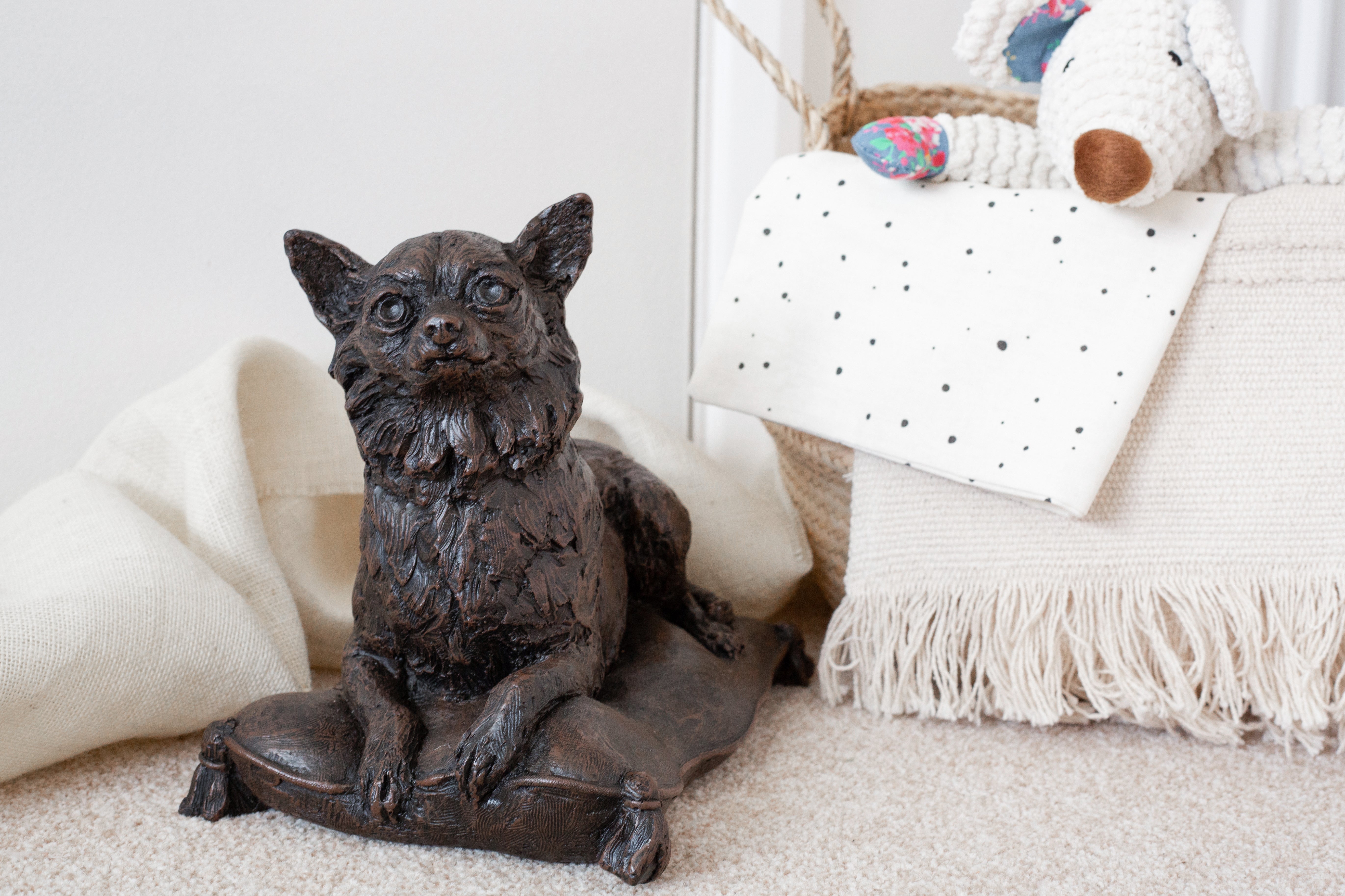 Cast Resin Dog Figurine Memorial Urn - Chihuahua