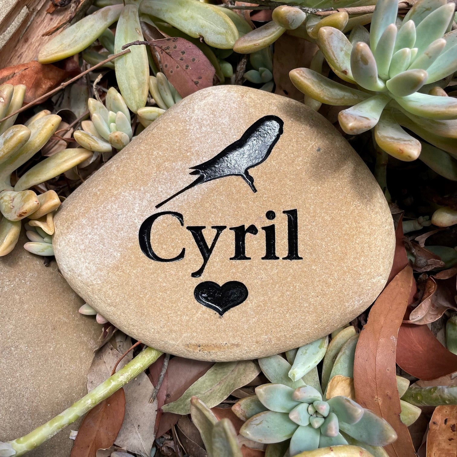 Medium Tumbled Riverstone Pet Memorial