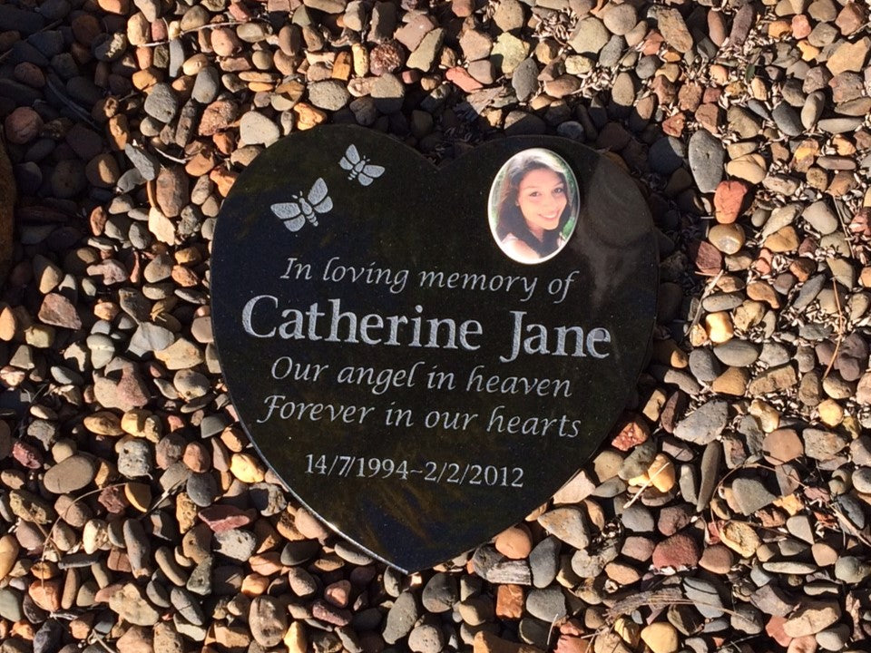 Heart Shaped Granite Plaque Memorial for People
