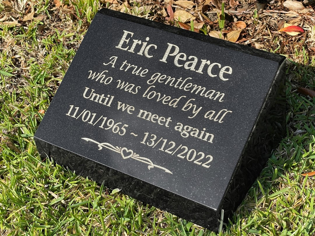 Granite Desk/Pillar Headstone for People - Natural