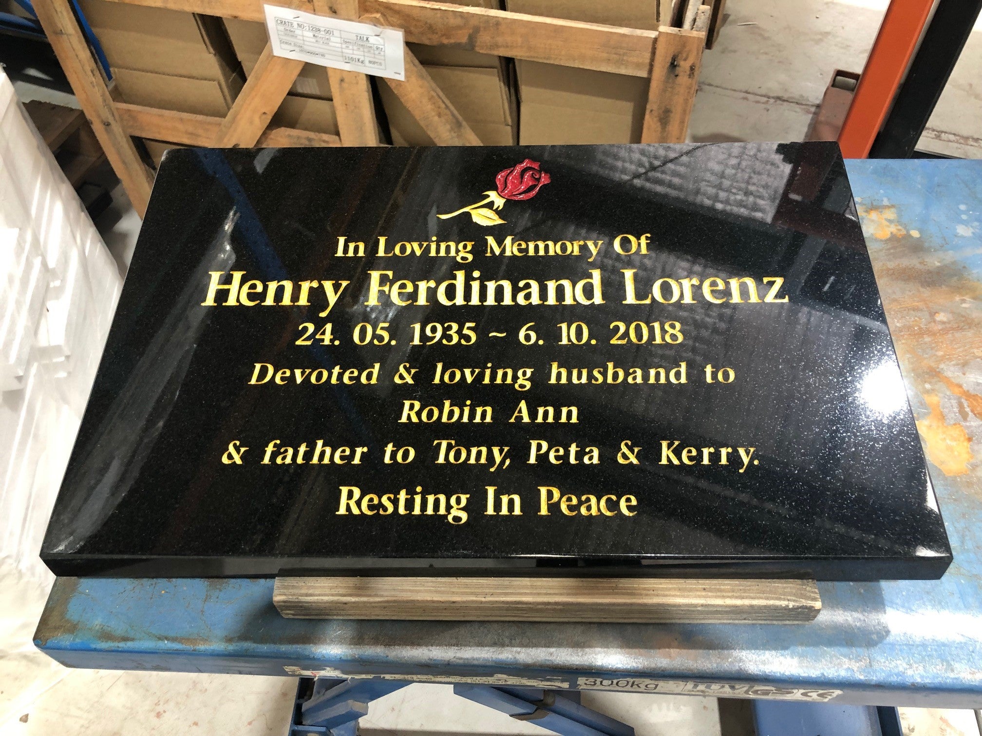 Granite Desk Marker Memorial For People