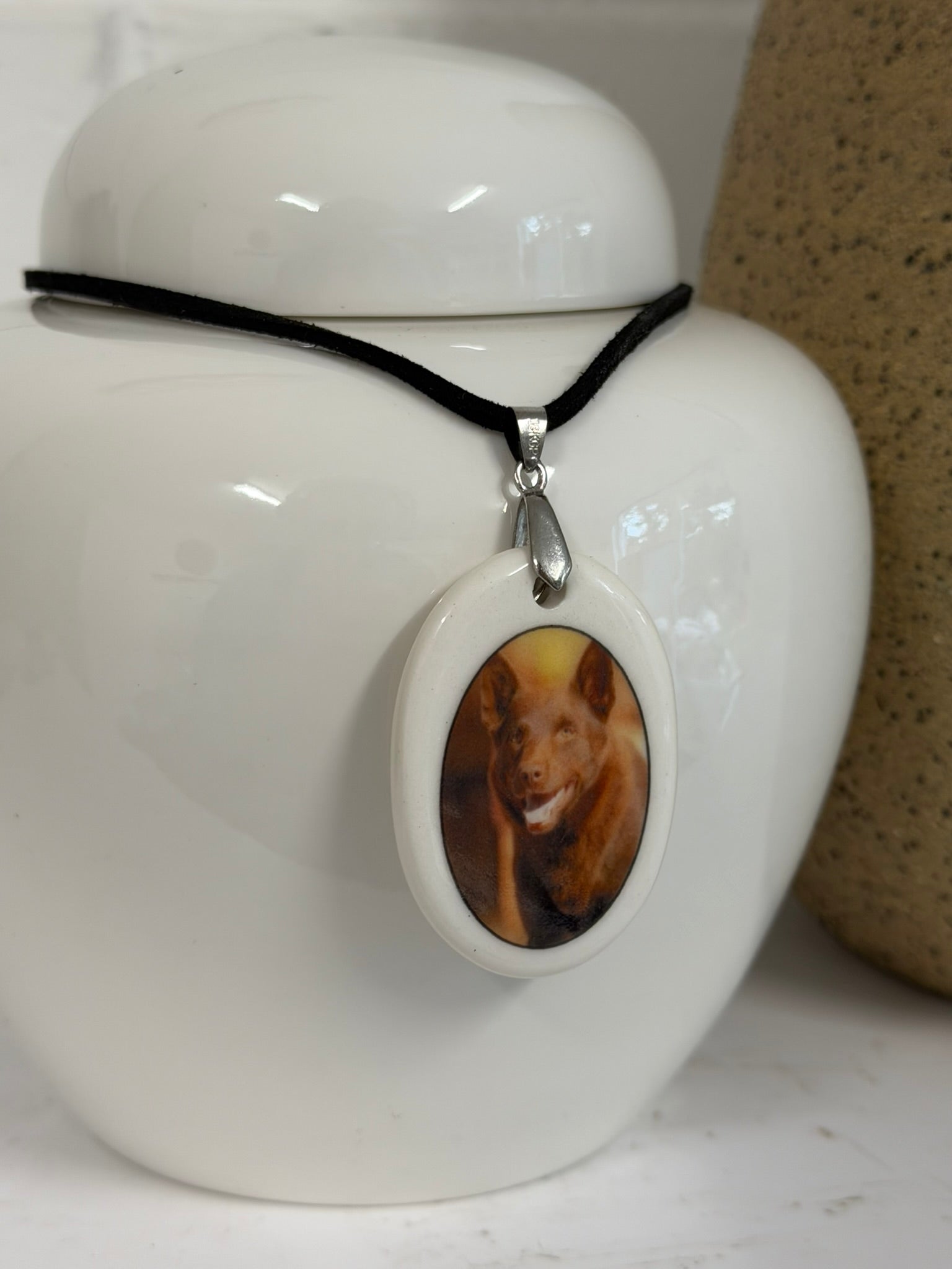 Photo Ceramic Plaque Urn Pendant Pet Memorial