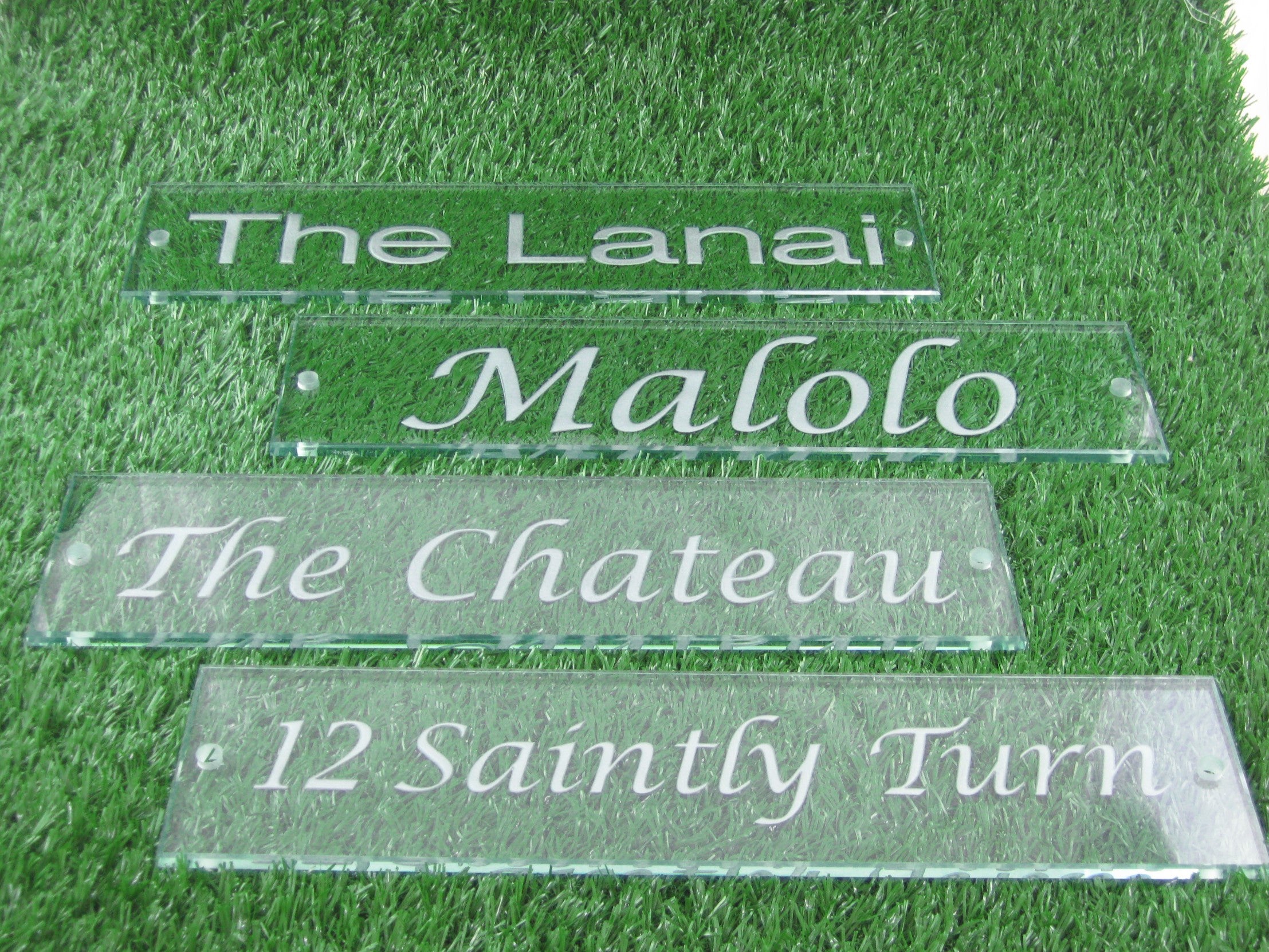 House Name Address Plaques - Glass
