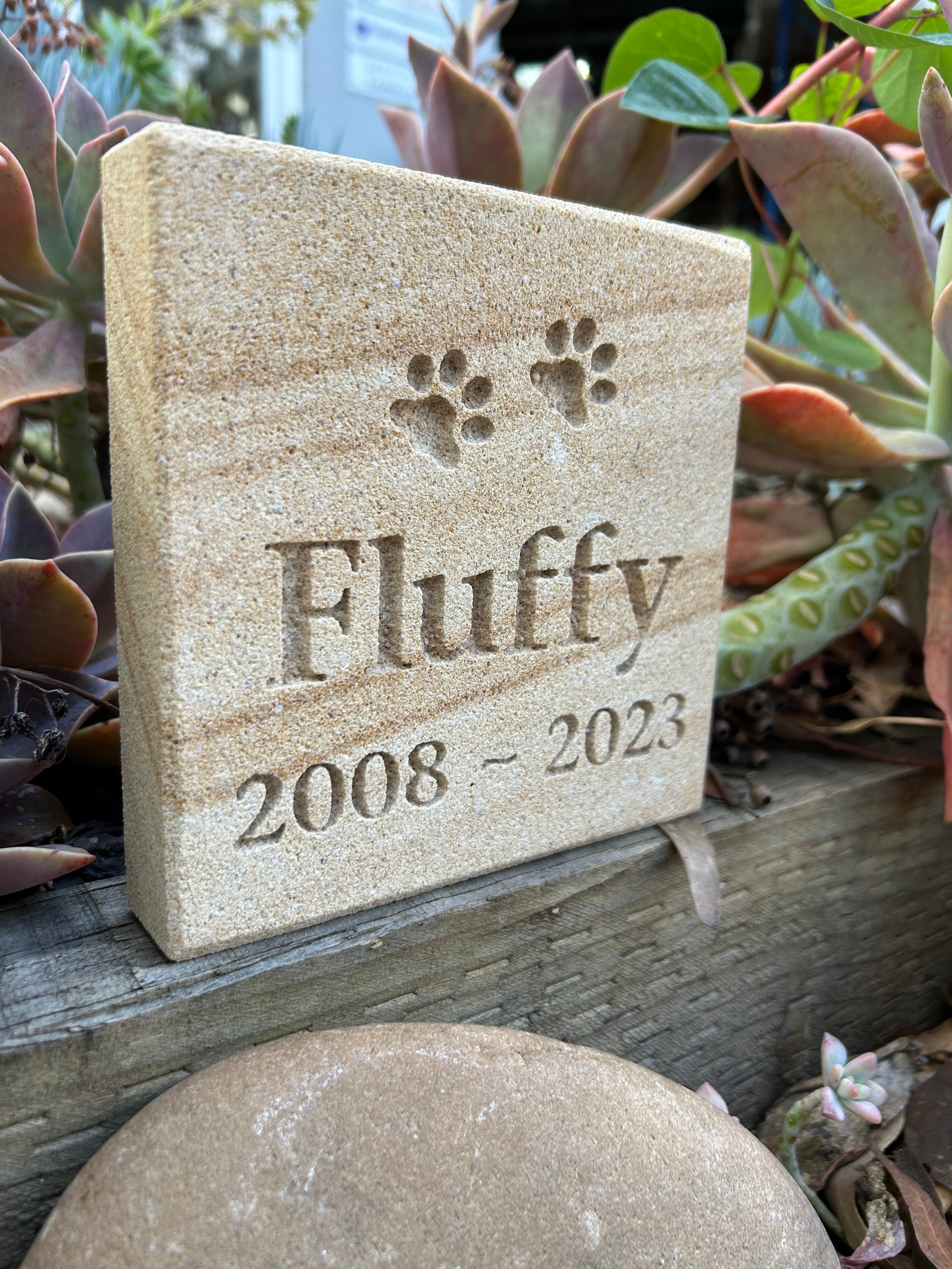 Sandstone Square Plaque Pet Memorial