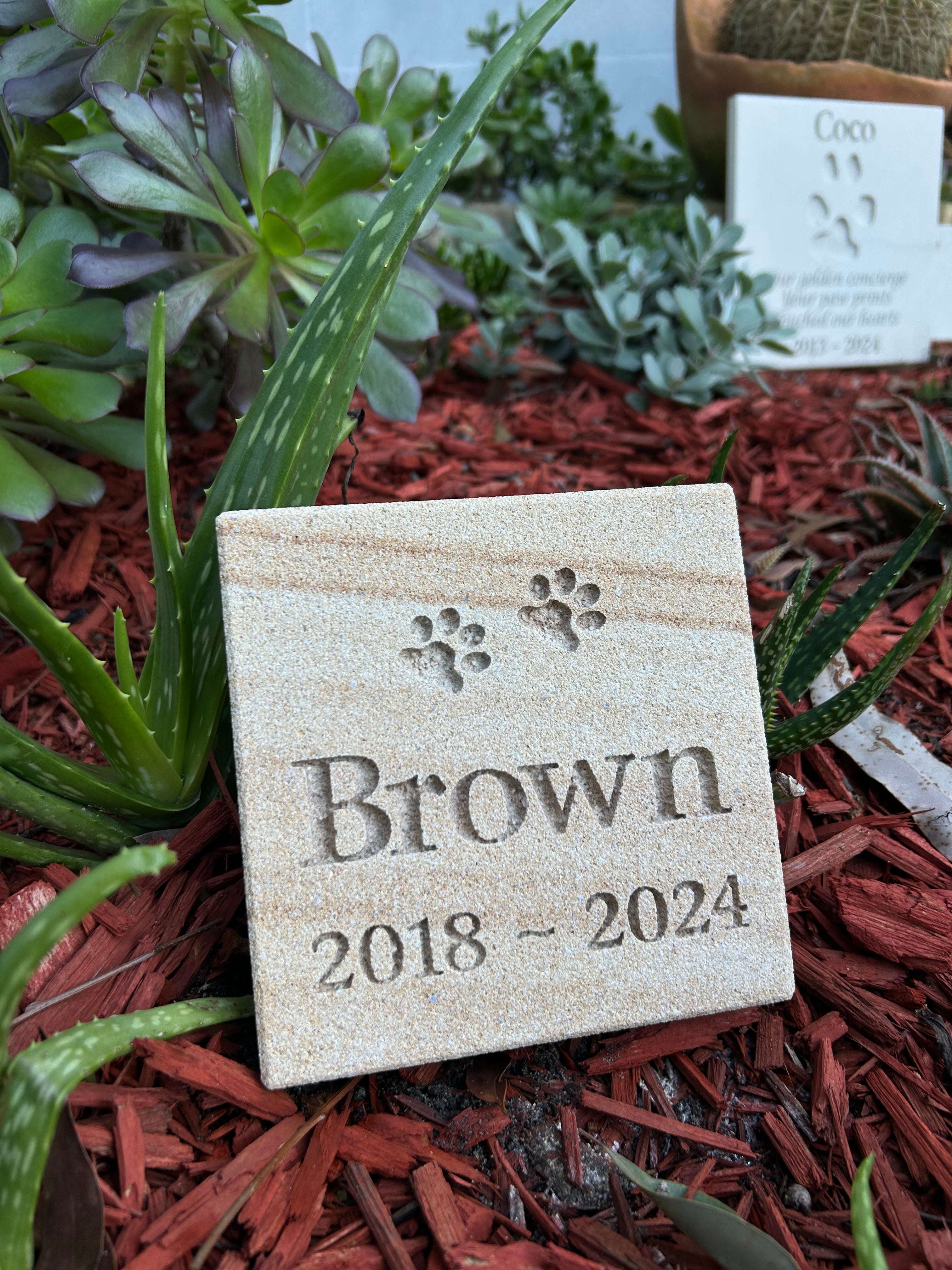 Sandstone Square Plaque Pet Memorial