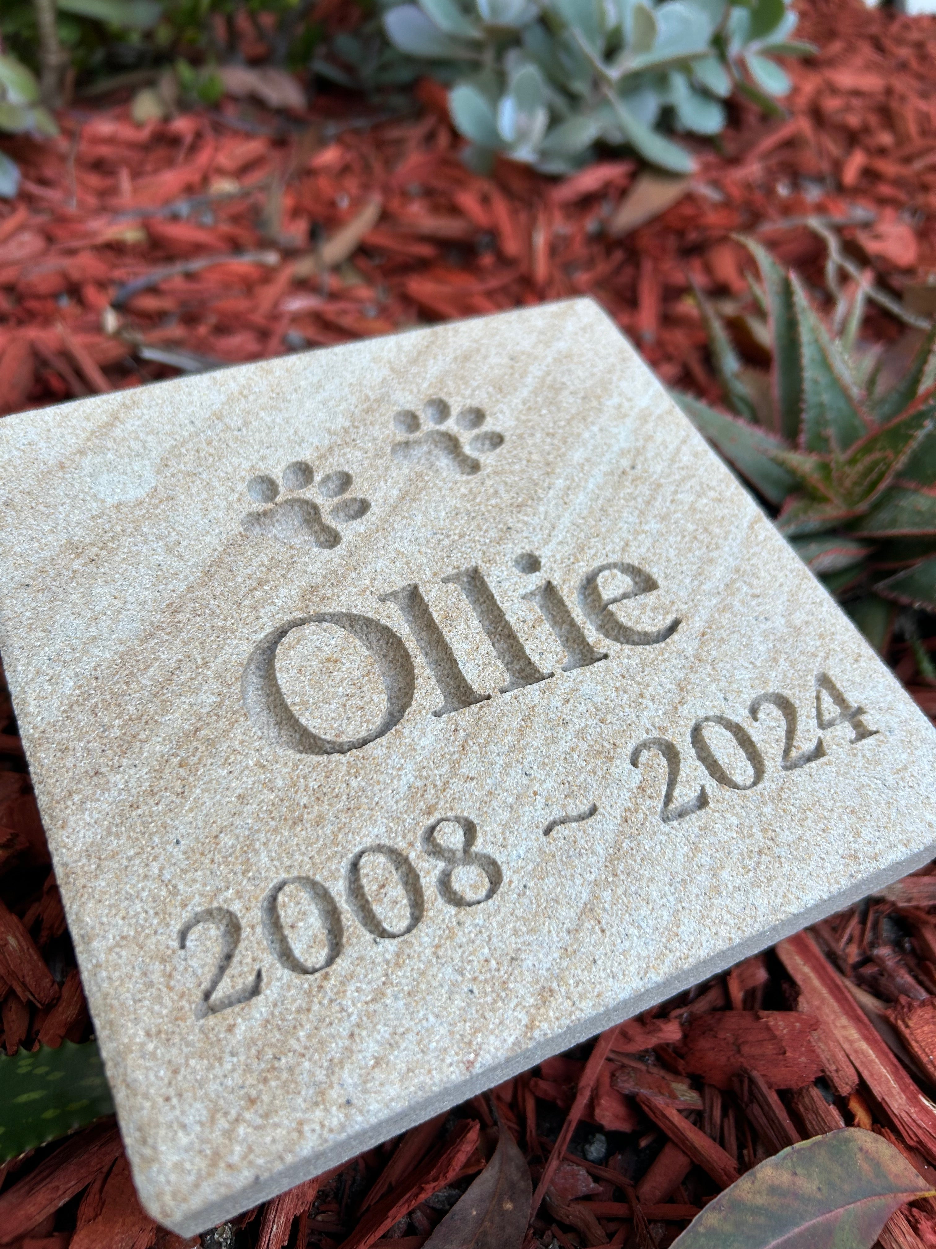 Sandstone Square Plaque Pet Memorial