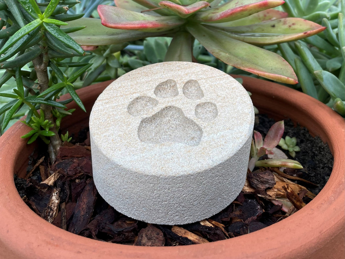 Sandstone Paw Print Keepsake Pet Memorial