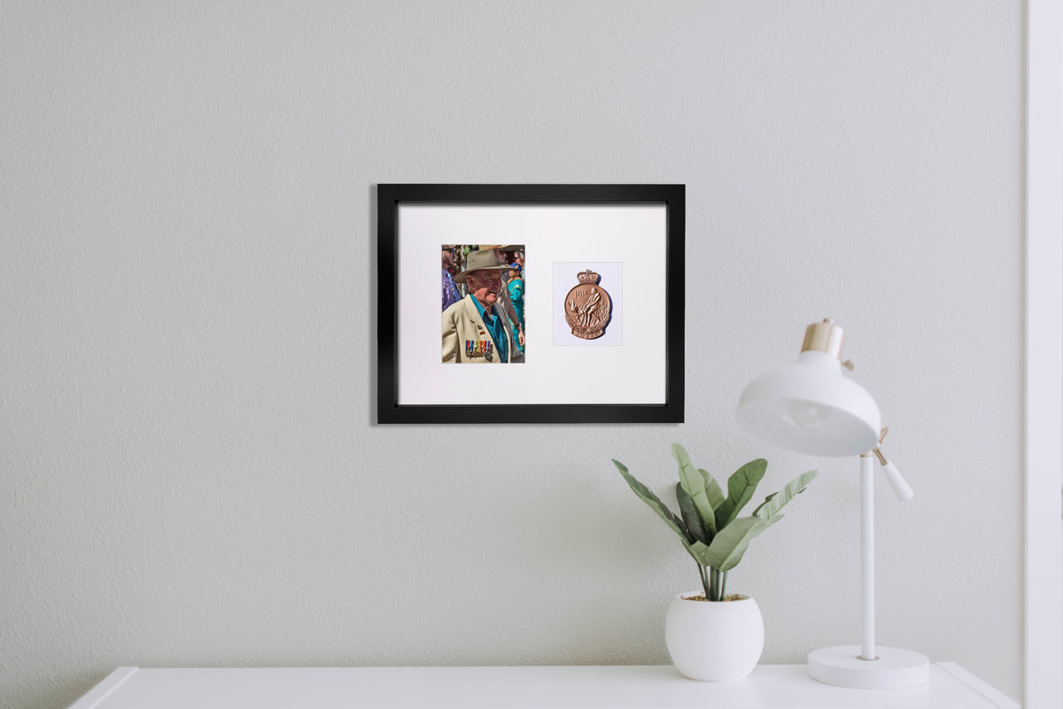 Photo Urn Box for People - Lasting Impression Frame - Multiple Matboard Configurations - Black