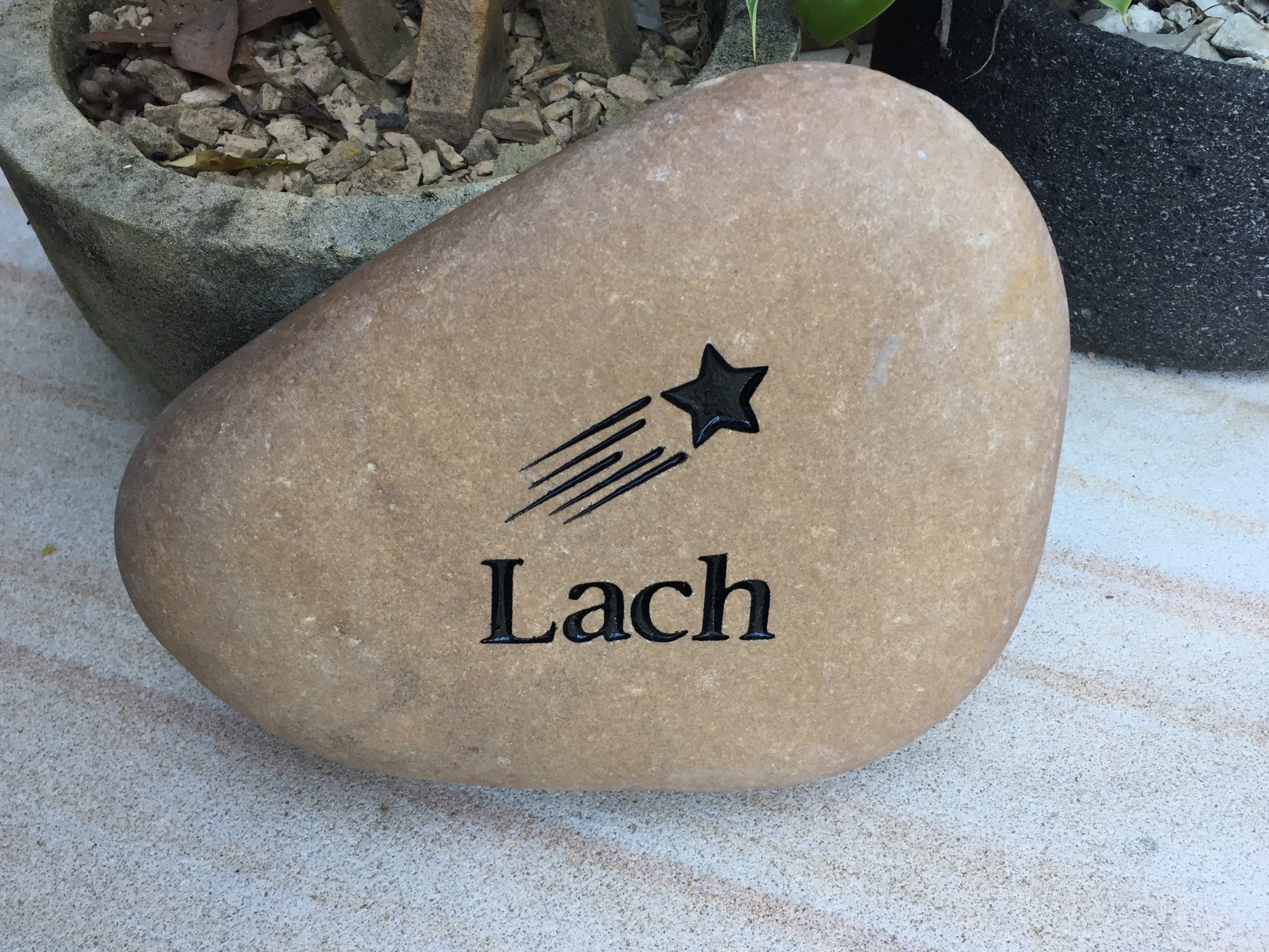Tumbled Riverstone Memorial For People