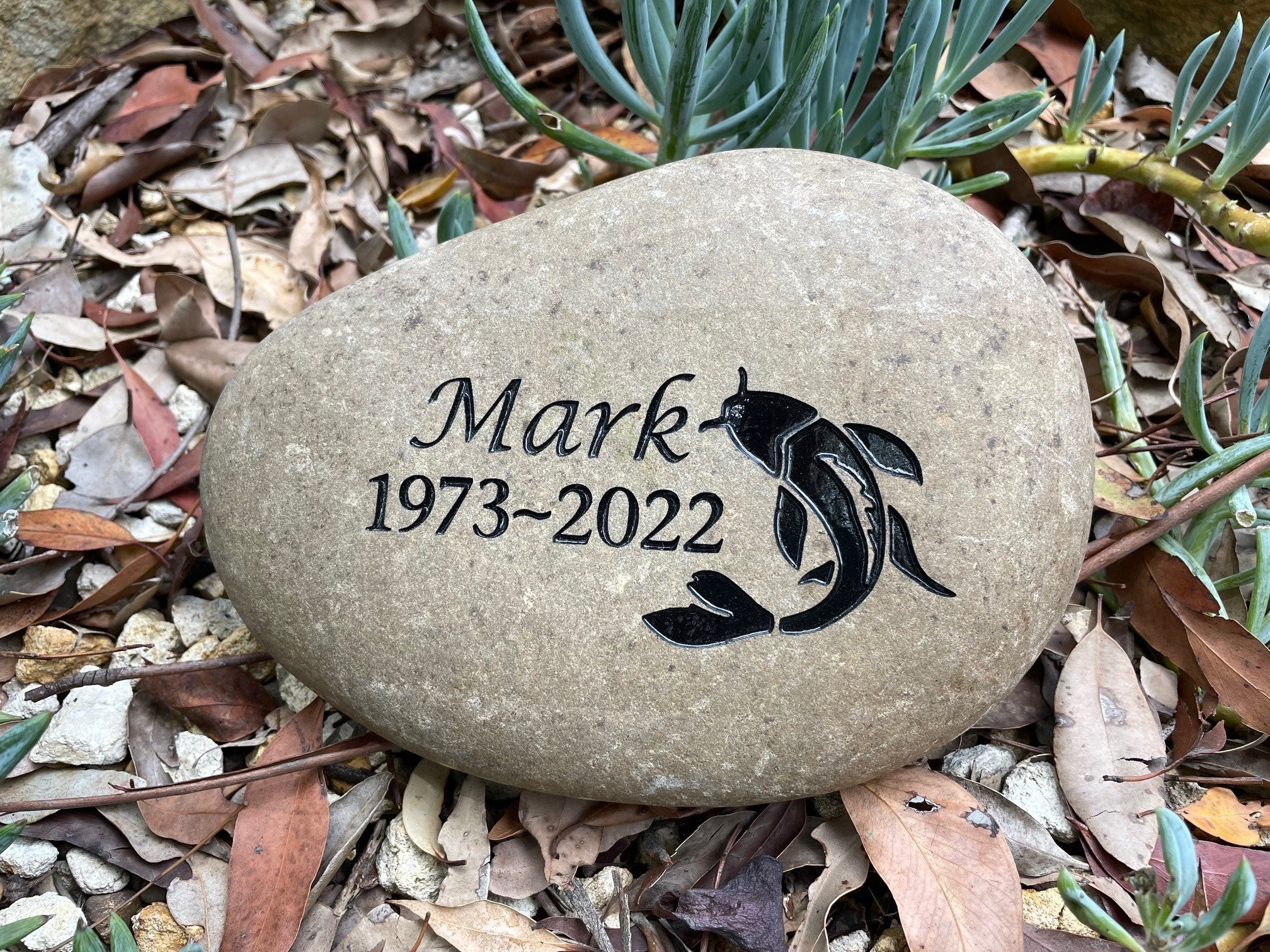 Tumbled Riverstone Memorial For People