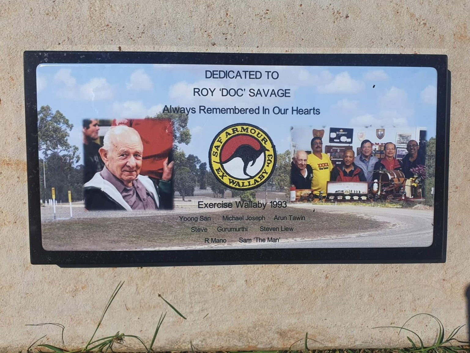 Photo Enamel Stainless Steel Plaque on Granite - Memorial For People