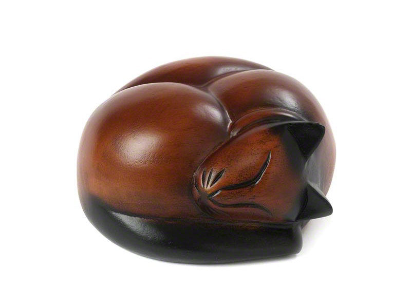 Timber Sleeping Cat Urns