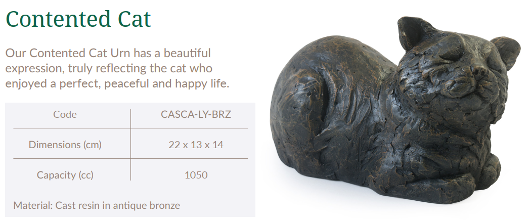 Cast Resin Cat Figurine Urns