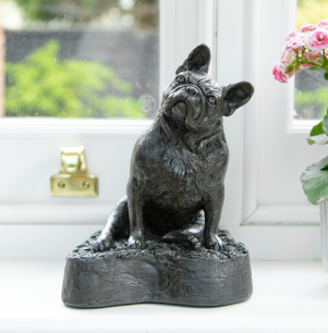 Cast Resin Dog Figurine Memorial Urn - French Bulldog