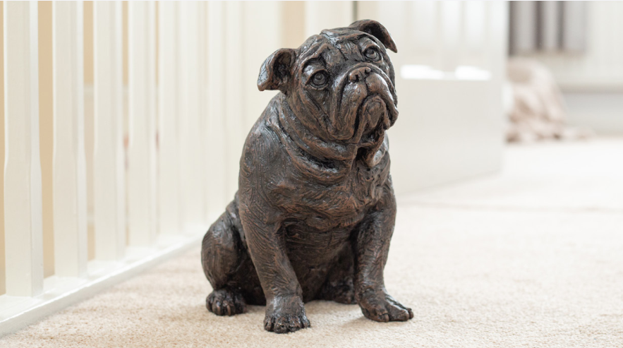 Cast Resin Dog Figurine Memorial Urn - Pug