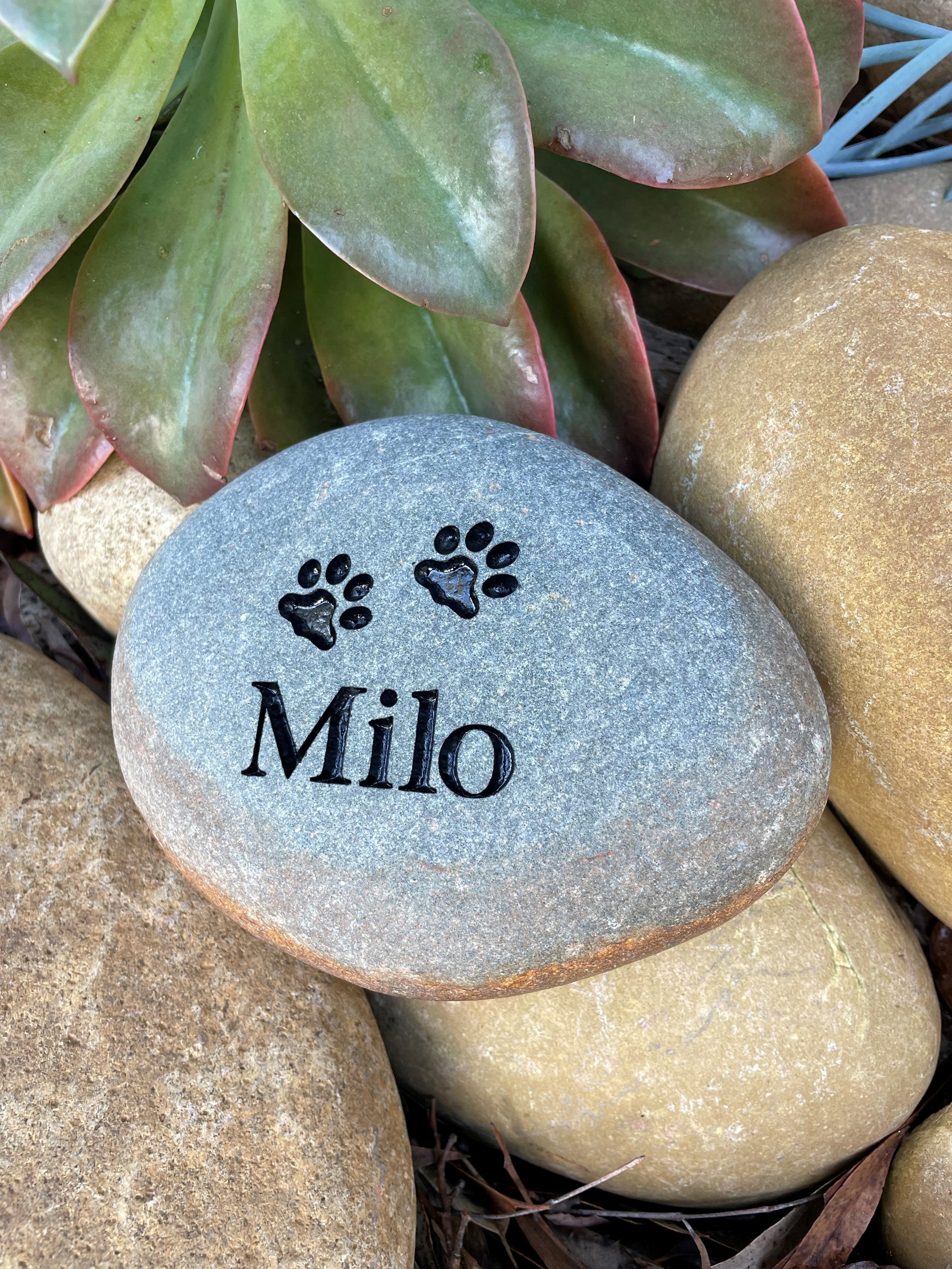 Medium Tumbled Riverstone Pet Memorial