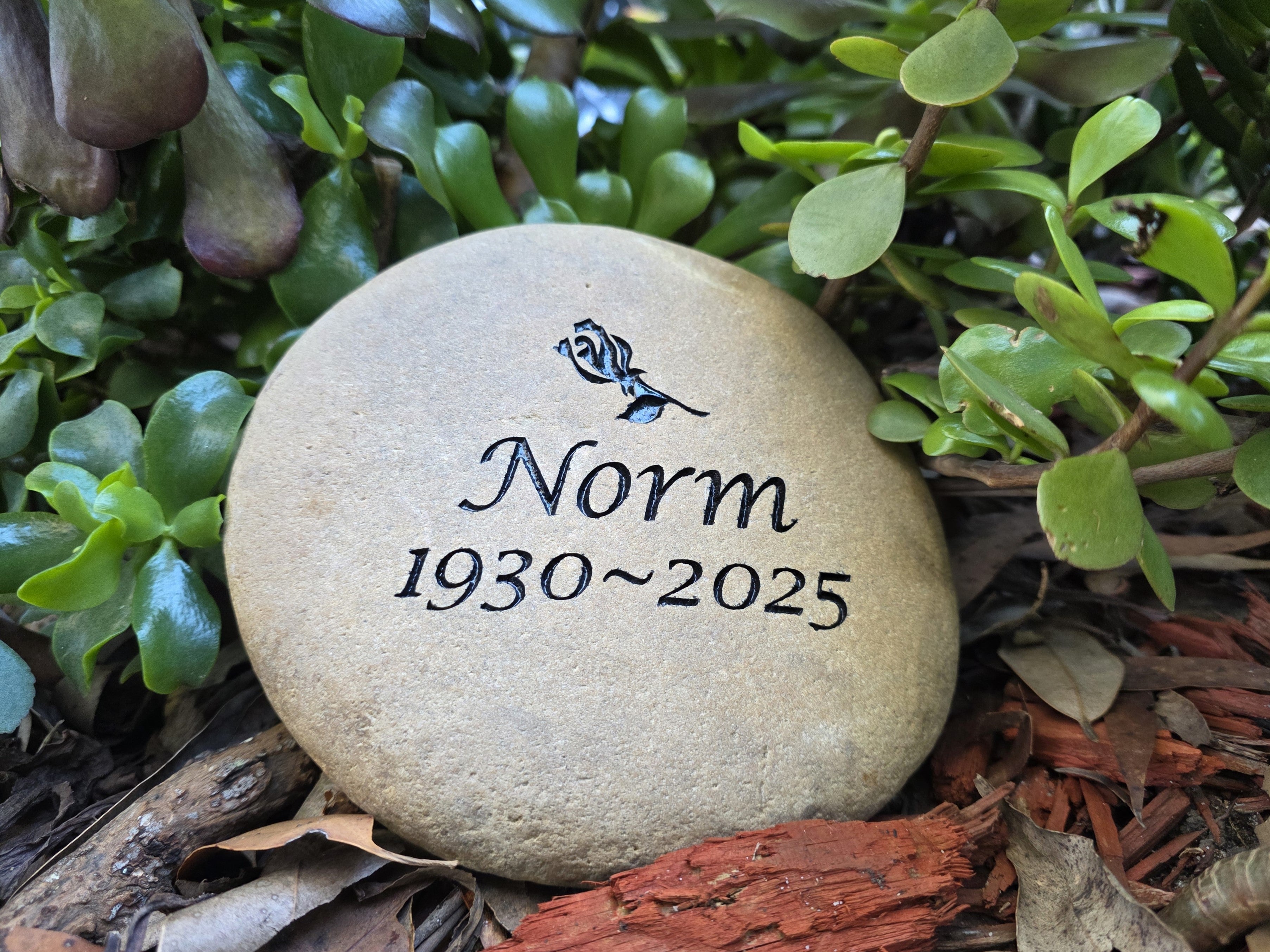 Tumbled Riverstone Memorial For People
