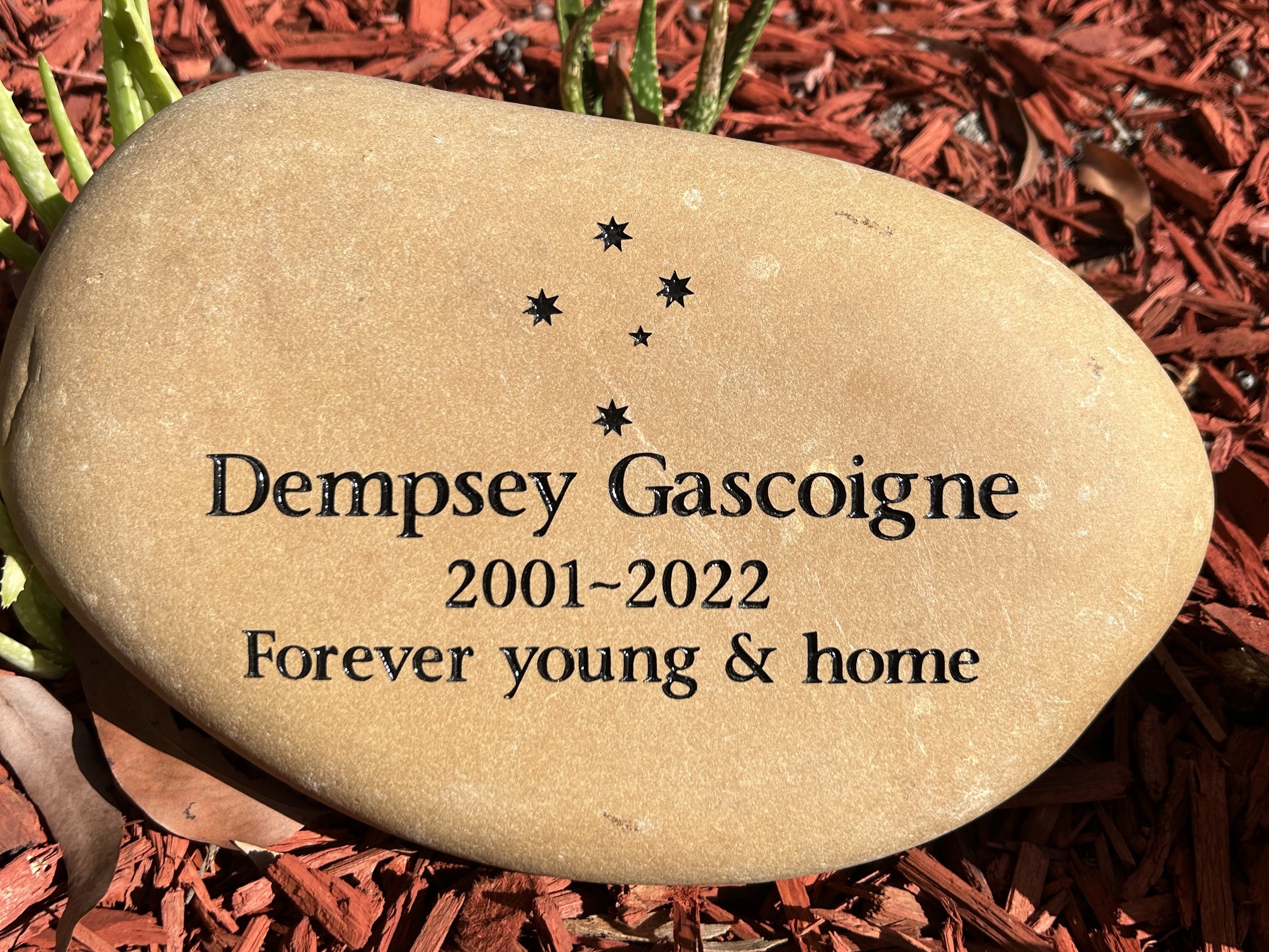 Tumbled Riverstone Memorial For People