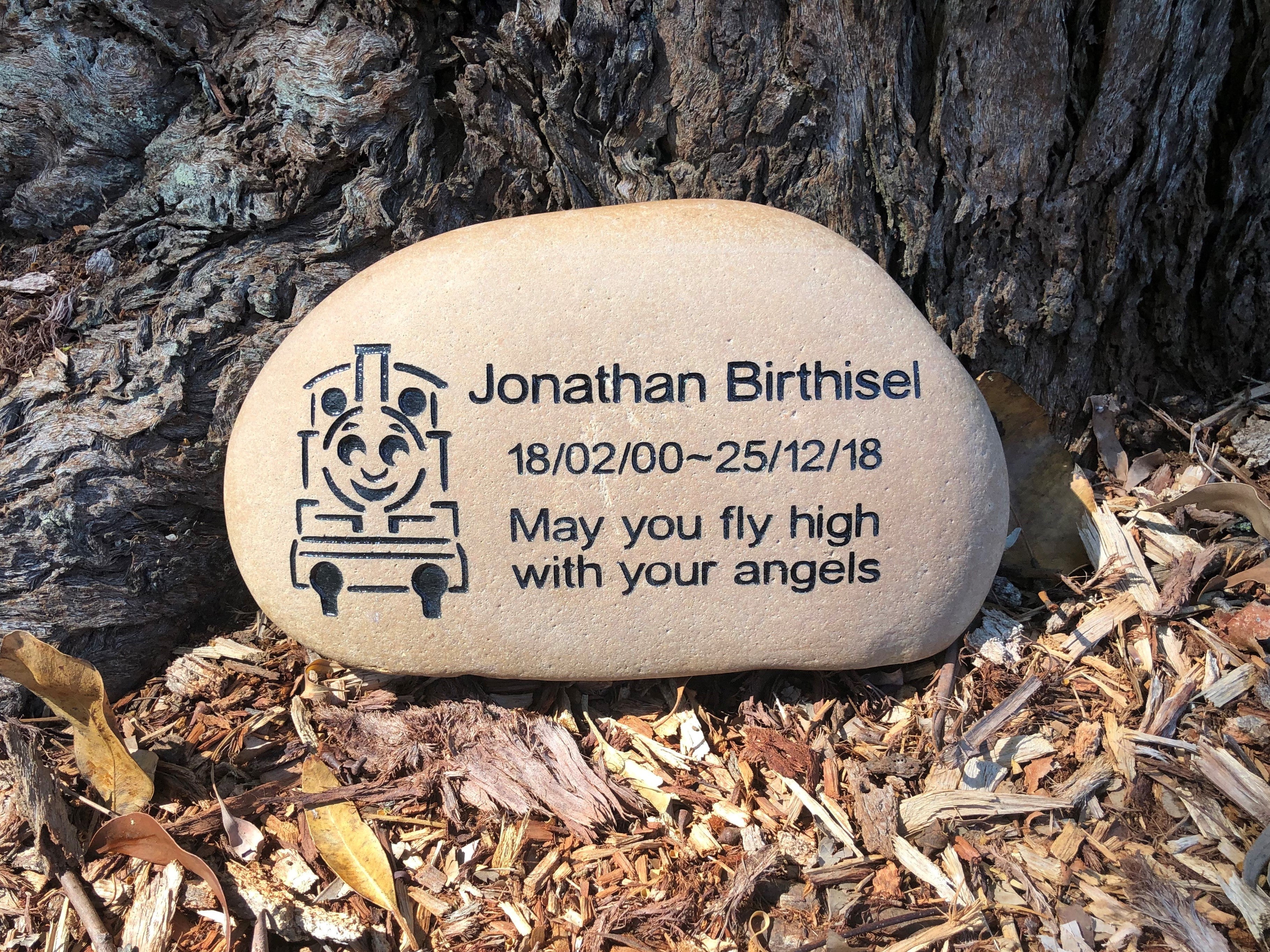 Tumbled Riverstone Memorial For People