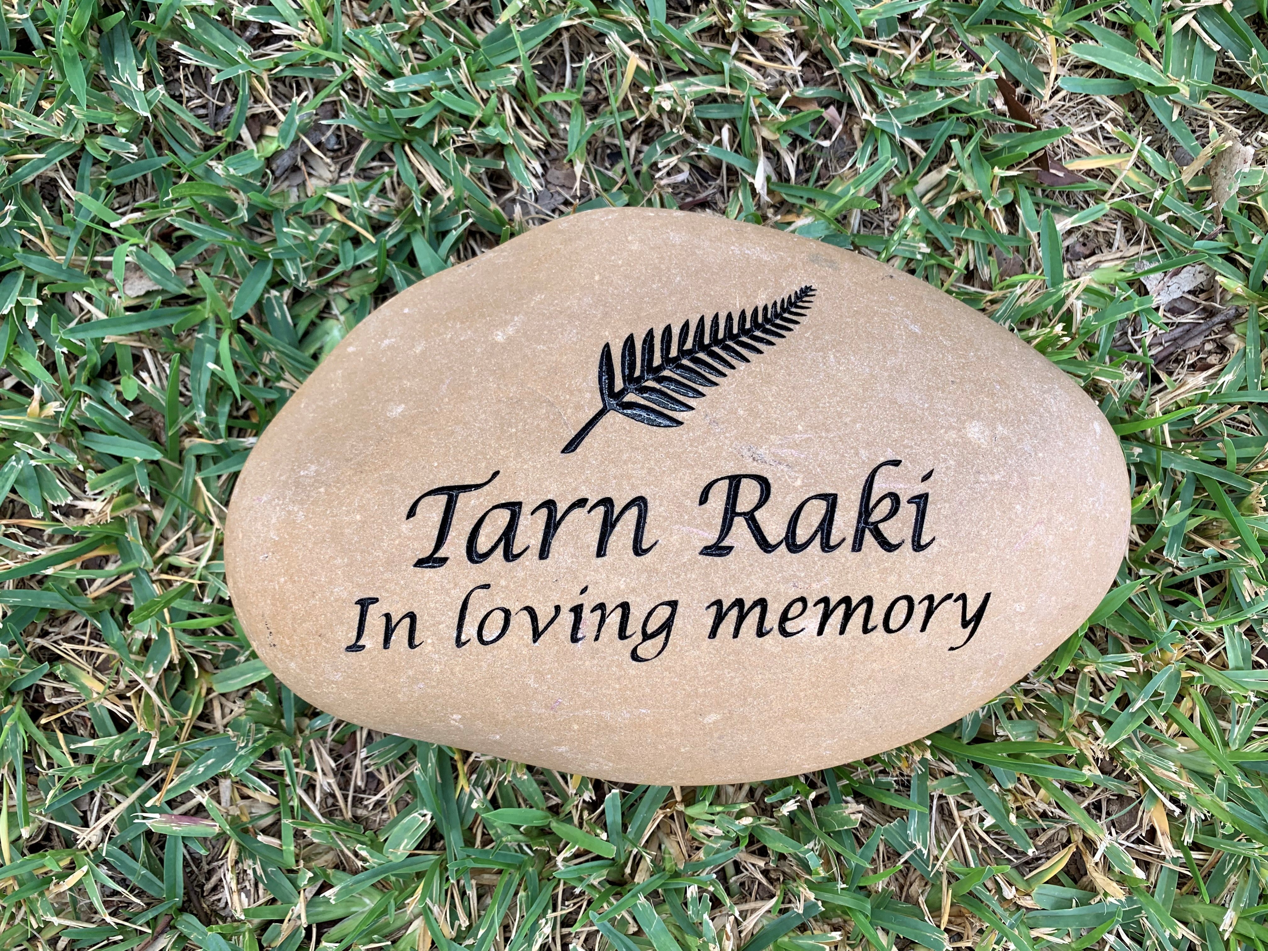 Tumbled Riverstone Memorial For People