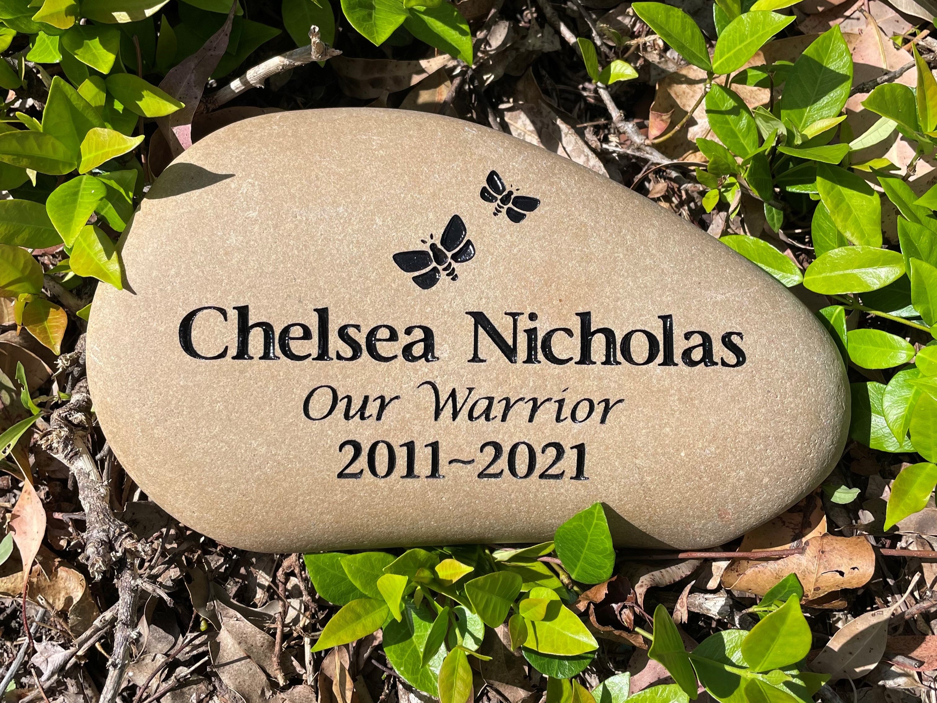 Tumbled Riverstone Memorial For People