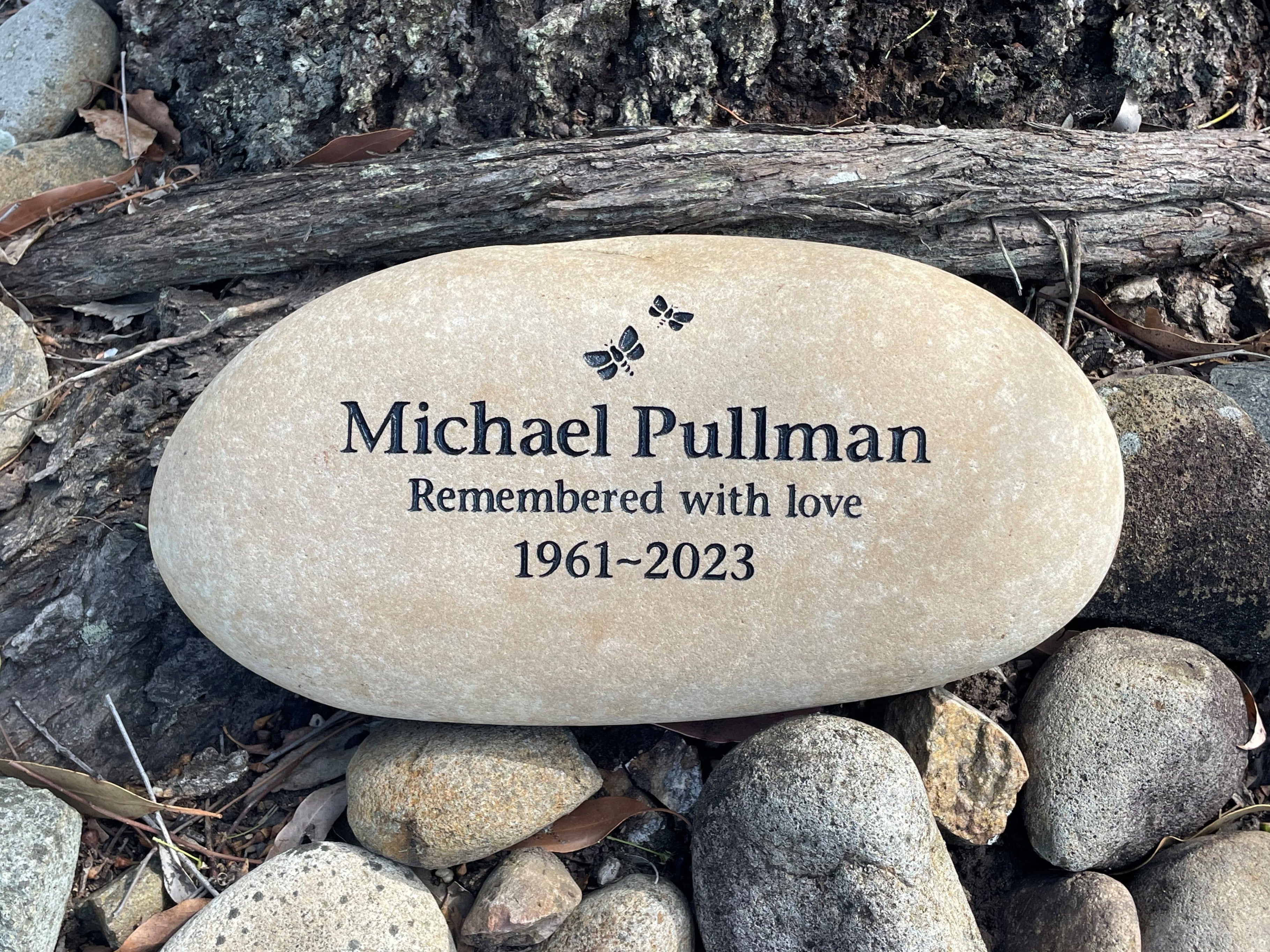 Tumbled Riverstone Memorial For People