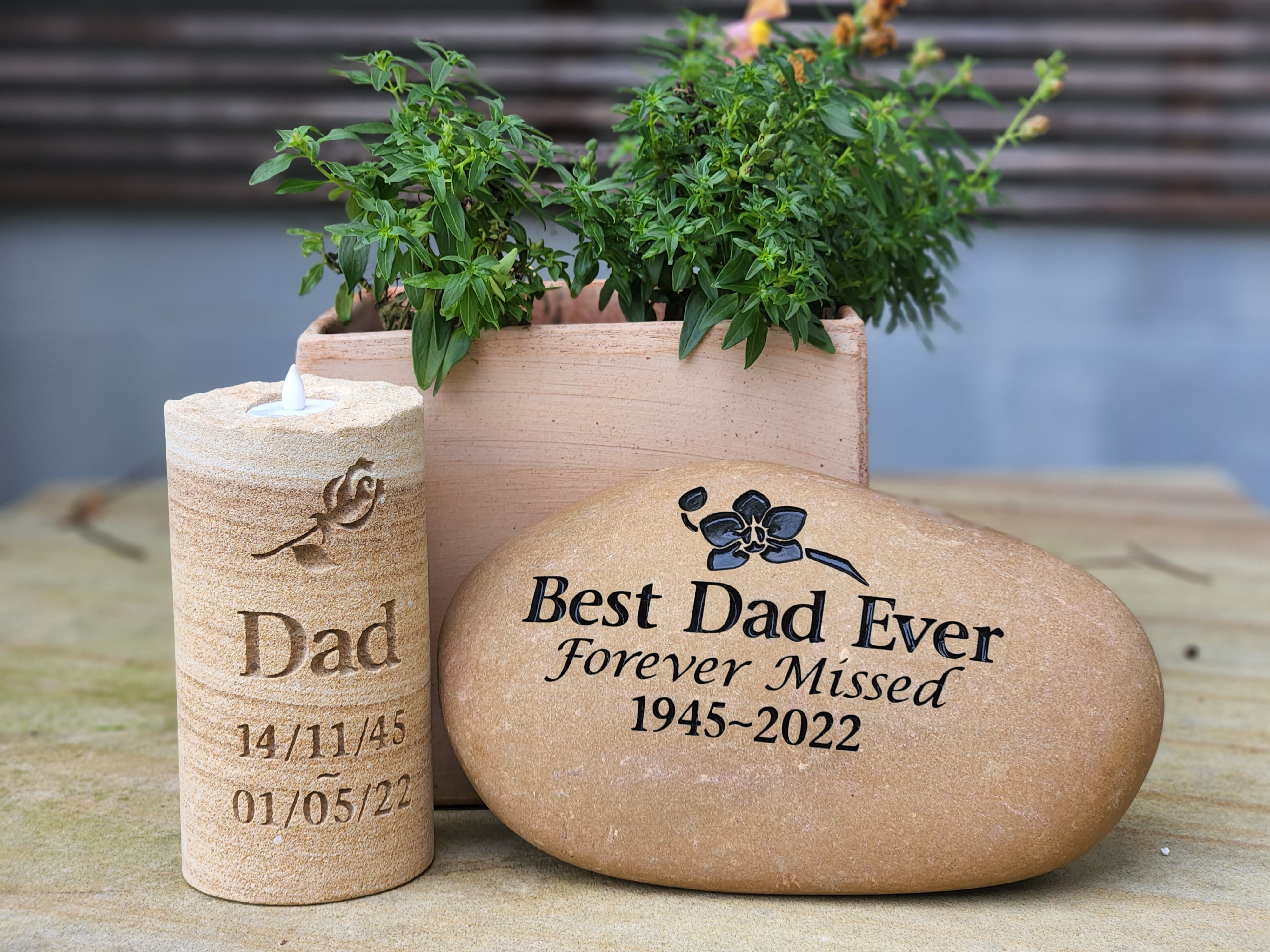 Tumbled Riverstone Memorial For People