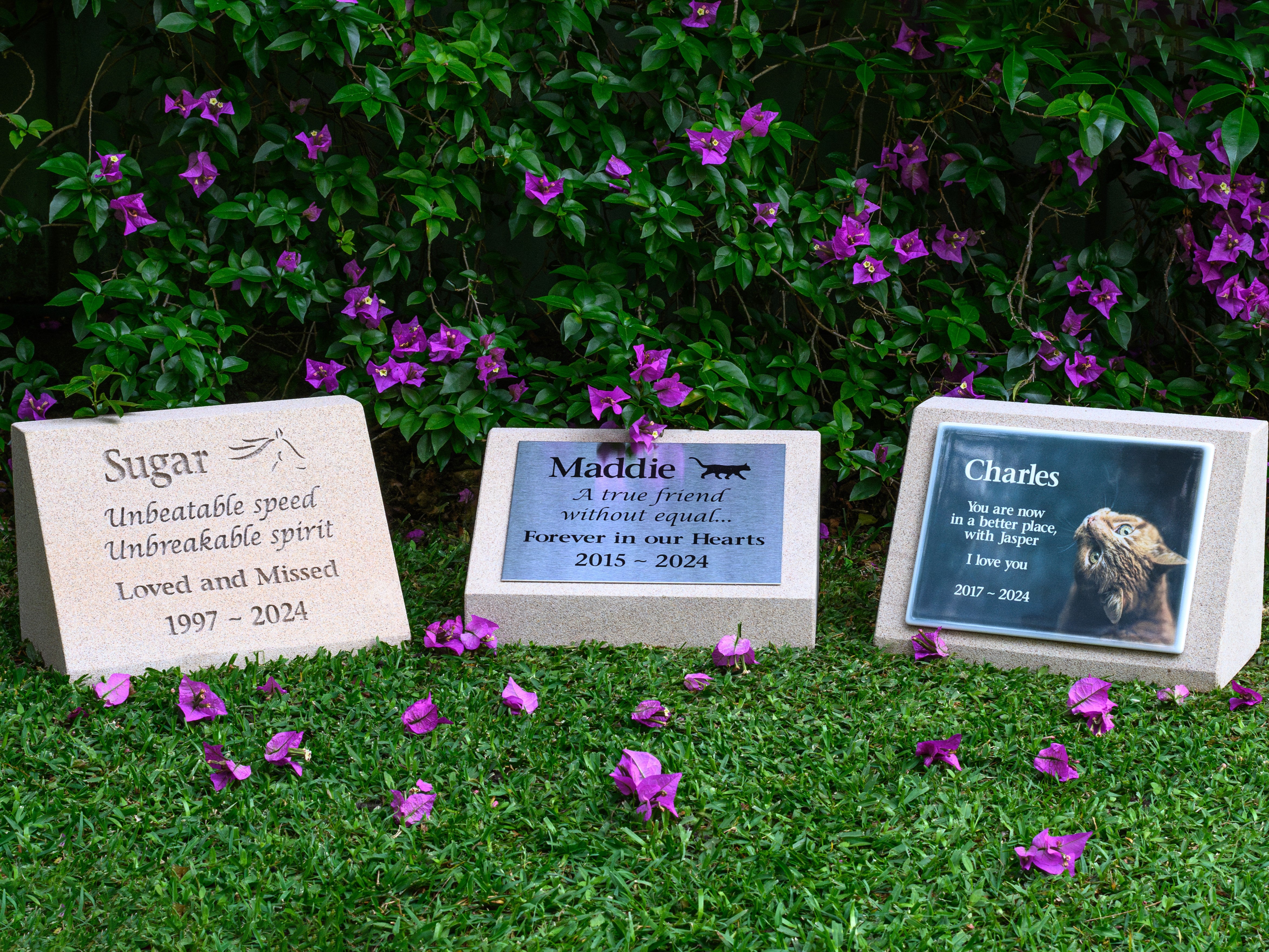 Sandstone Desk/Pillar Pet Headstone - Natural Engraving