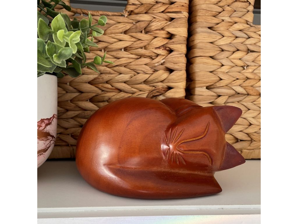 Timber Sleeping Cat Urns