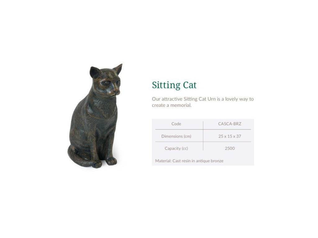Cast Resin Cat Figurine Urns