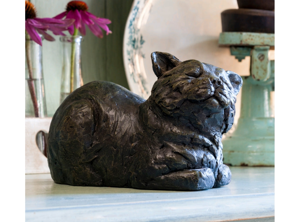 Cast Resin Cat Figurine Urns - Contented Cat
