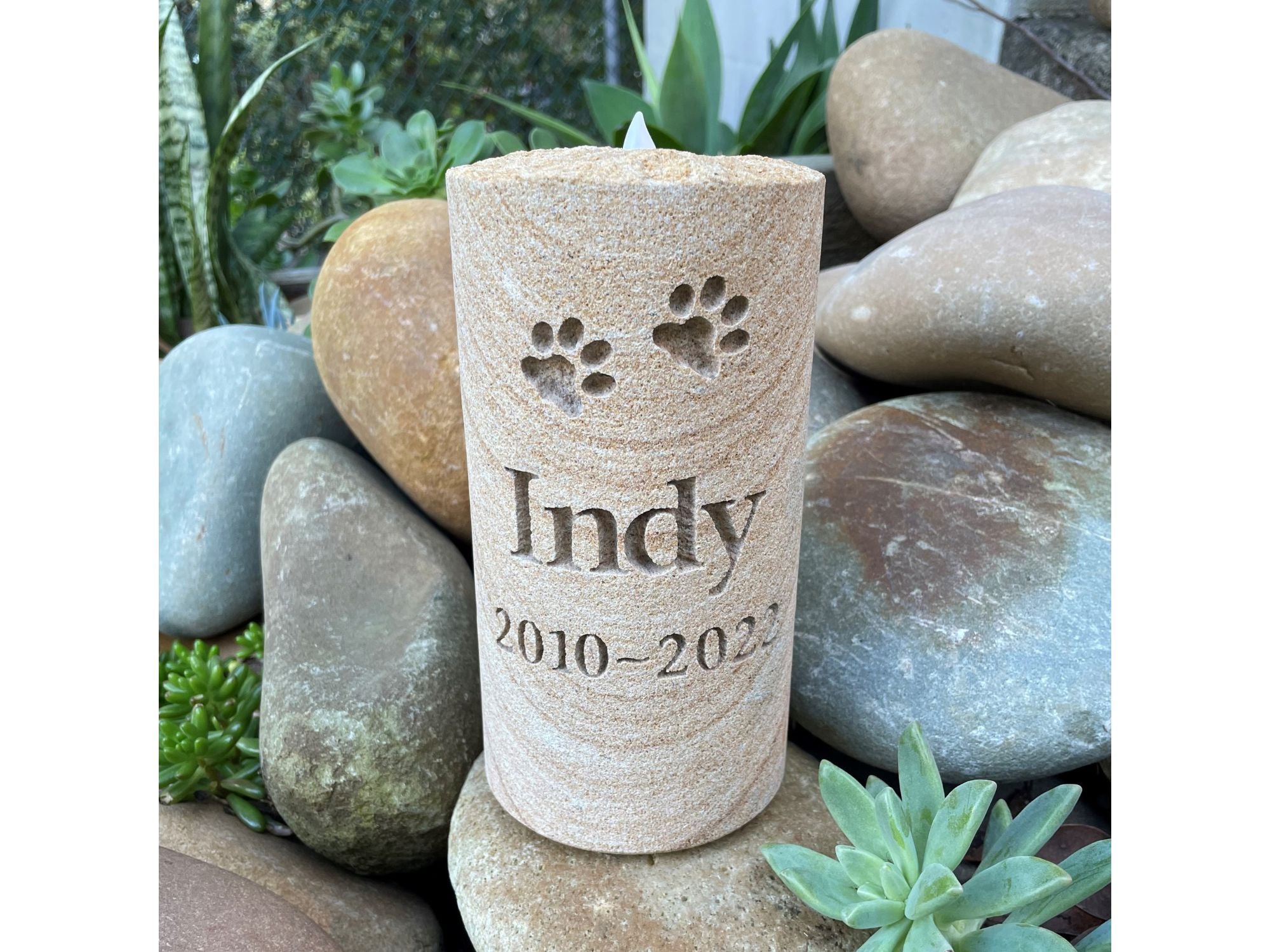 Eternal Sandstone Candle Pet Memorial
