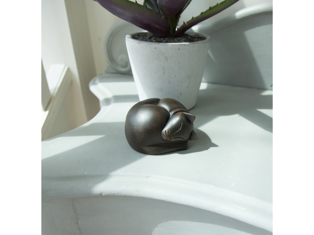 Cast Resin Cat Figurine Urn - Sleeping Cat Keepsake