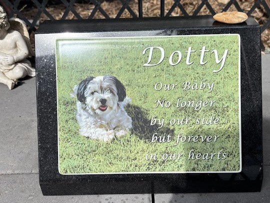 Granite Desk/Pillar Pet Headstone - Photo ceramic
