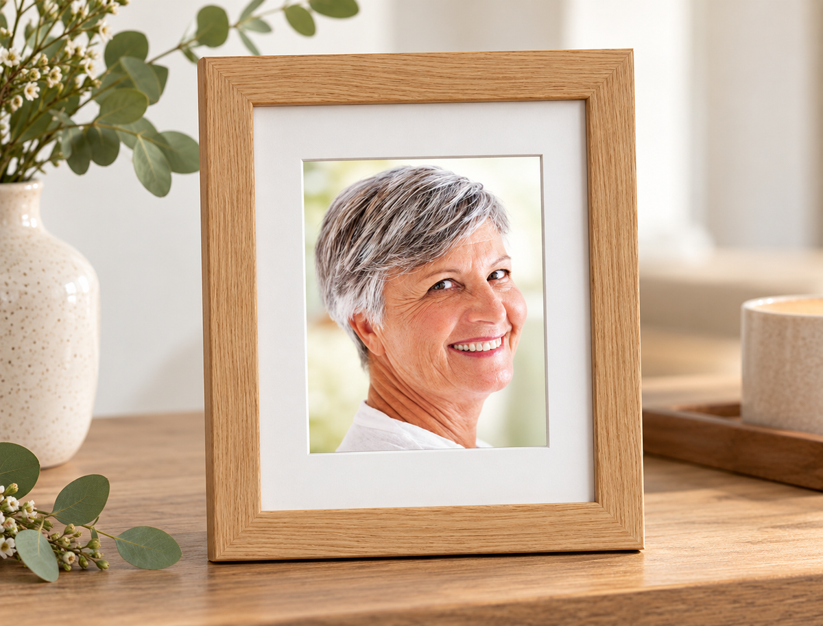 Premium Oak Photo Frame Urn – Large 8 × 10"