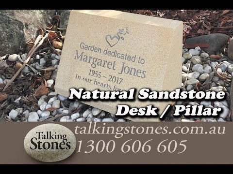 Sandstone Desk/Pillar Headstone For People - Natural Engraving
