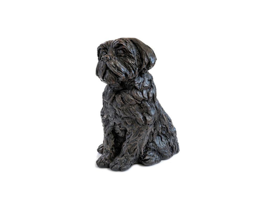Cast Resin Dog Figurine Memorial Urn - Shi-Tzu