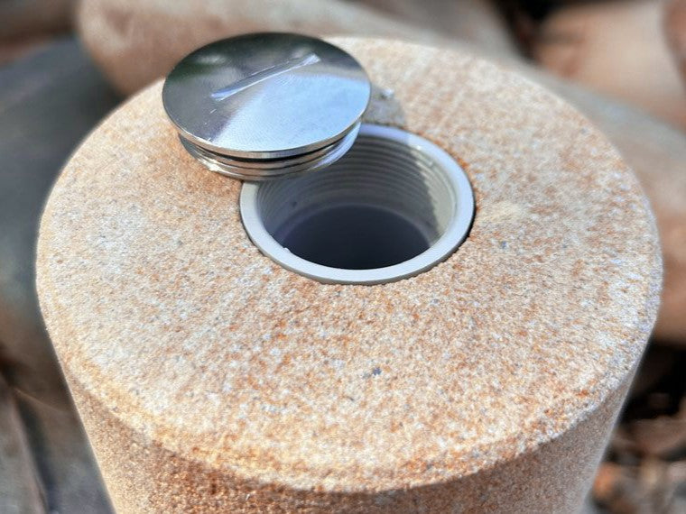 Smooth Sandstone Cylinder with Receptacle Memorial For People