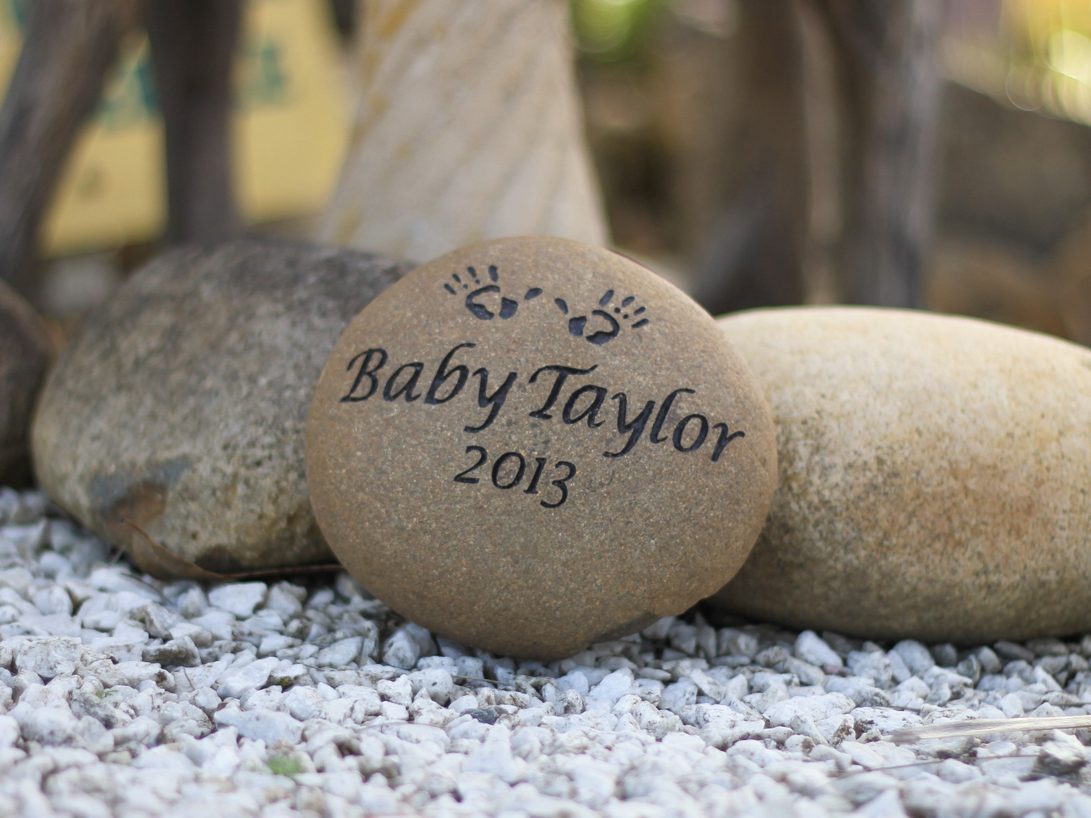 Tumbled Riverstone Memorial For People
