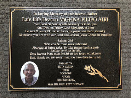 Bronze Plaque Memorial For People