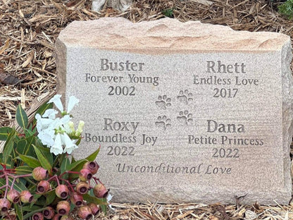 Natural Sandstone Burial Marker Pet Memorial