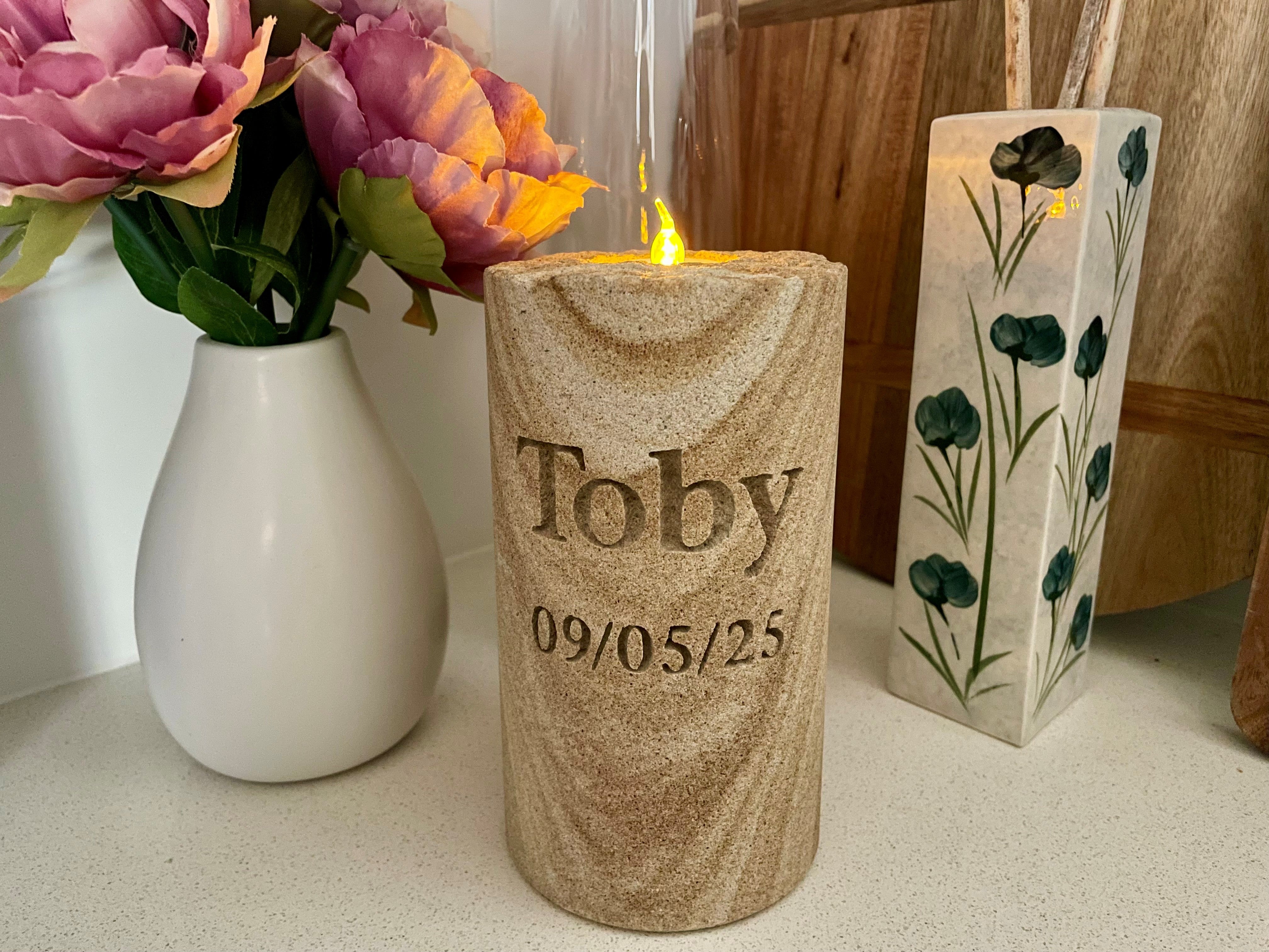 Eternal Sandstone Candle Memorial For People