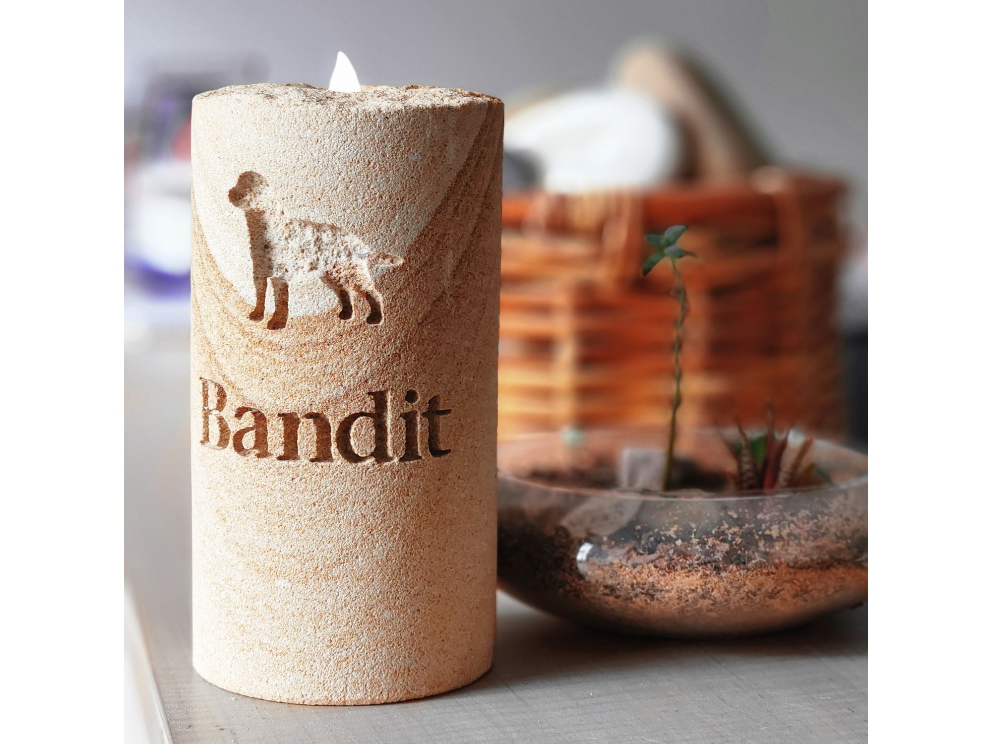 Eternal Sandstone Candle Pet Memorial