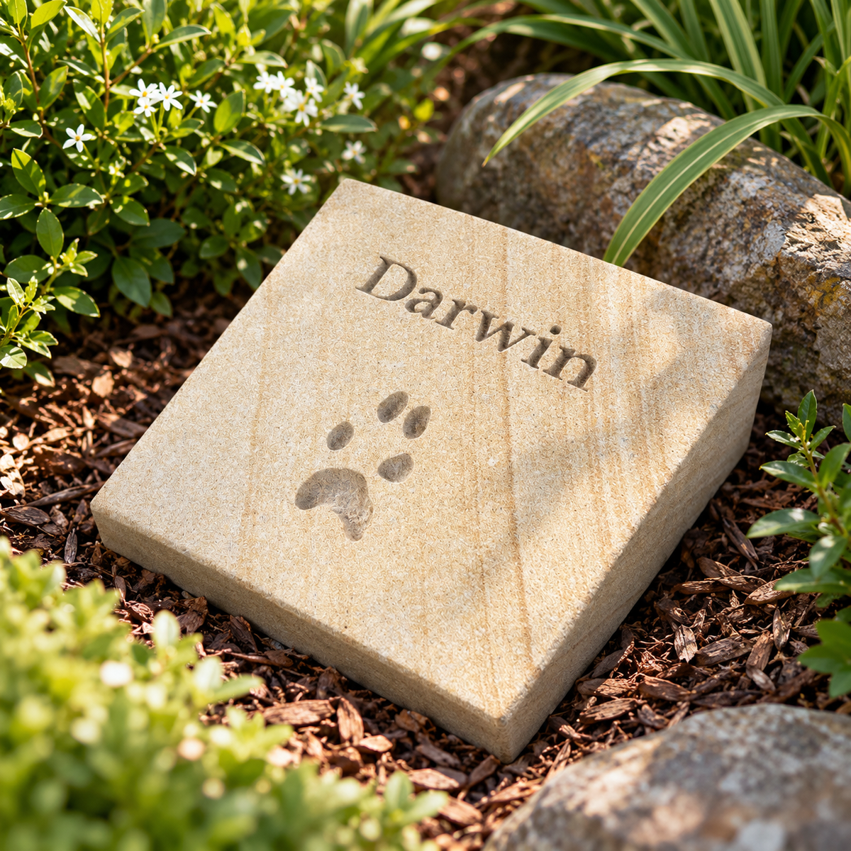 Your Pets Paw Print Set in Stone (20cm x 20cm)