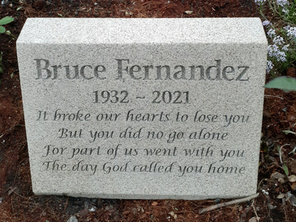 Sandstone Desk/Pillar Headstone For People - Natural Engraving
