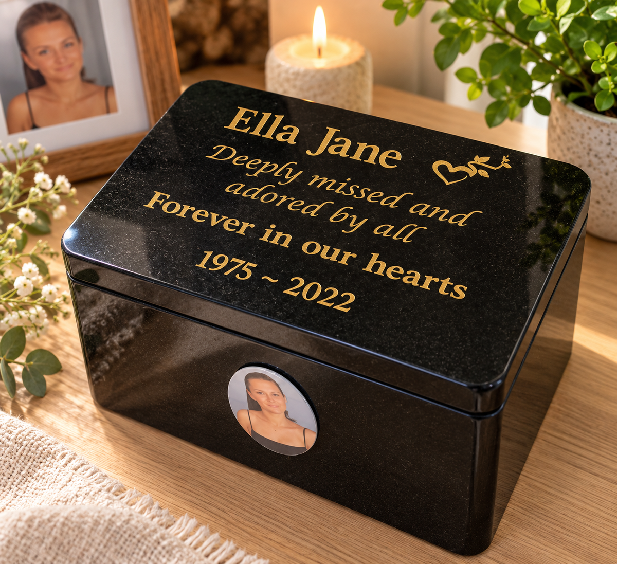 Everlasting Spirit Granite Memorial Urn Box for People